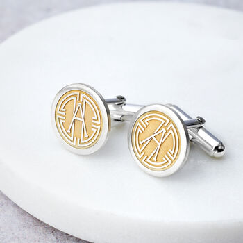 Sterling Silver Initial Cufflinks, 3 of 6