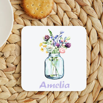 Personalised Pot Of Flowers Coaster, 3 of 3
