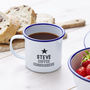 Coffee Connoisseur Enamel Personalised Mug, thumbnail 3 of 3