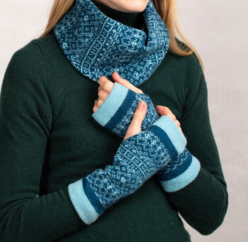 Soft Handmade Fair Isle Knitted Wrist Warmers, 7 of 8