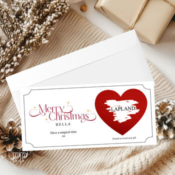 Personalised Christmas Scratch Reveal Ticket, Surprise Scratch Off Voucher, 5 of 6