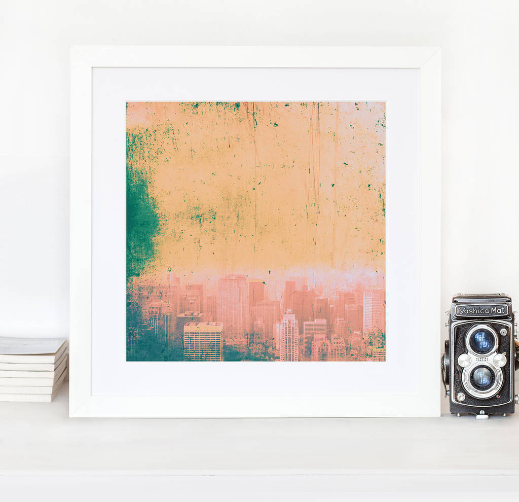New York Red, Blue Gold And Green Home Fine Art Print, 1 of 3