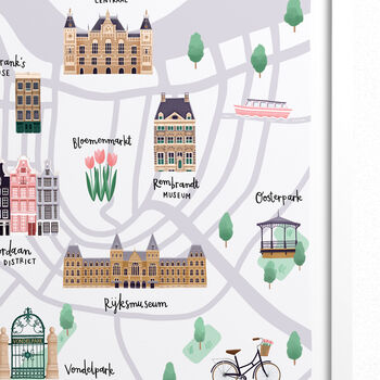 Personalised Amsterdam City Map Print, 3 of 7