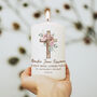 Floral Cross Holy Communion White Wax Pillar Candle, thumbnail 3 of 4