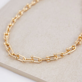 Chunky Horseshoe Link Chain Necklace, 3 of 6