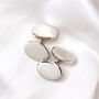 Personalised Sterling Silver Heavyweight Oval Cufflinks, thumbnail 3 of 5