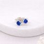 Sterling Silver Sapphire Micro Stud Earrings – 3mm, thumbnail 1 of 3