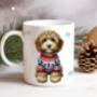 Personalised Cockapoo In Christmas Jumper Mug, thumbnail 1 of 2