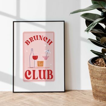 Brunch Club, Mid Century Cocktail Art Print, 7 of 8