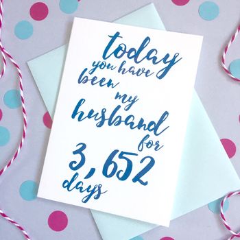 Personalised Days Husband Calligraphy Card, 2 of 6