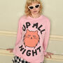 Up All Night Women's Cat Slogan Sweatshirt, thumbnail 2 of 5