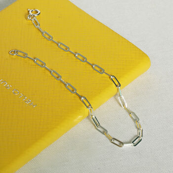 Sterling Silver Paperclip Chain Bracelet, 2 of 4