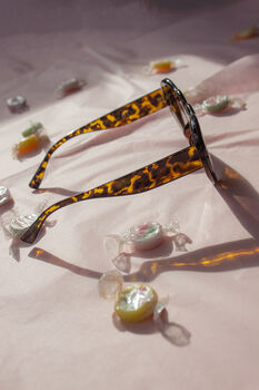 Tortoise Shell Chunky Oversized Heart Sunglasses, 6 of 7