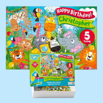 Personalised Jungle Fun Birthday Jigsaw Puzzle, 8 of 13