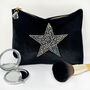 Star Rhinestone Velvet Make Up Bag Gift For Her, thumbnail 2 of 6