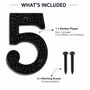 Black Solid Brass House Number Five Plaque, thumbnail 5 of 8