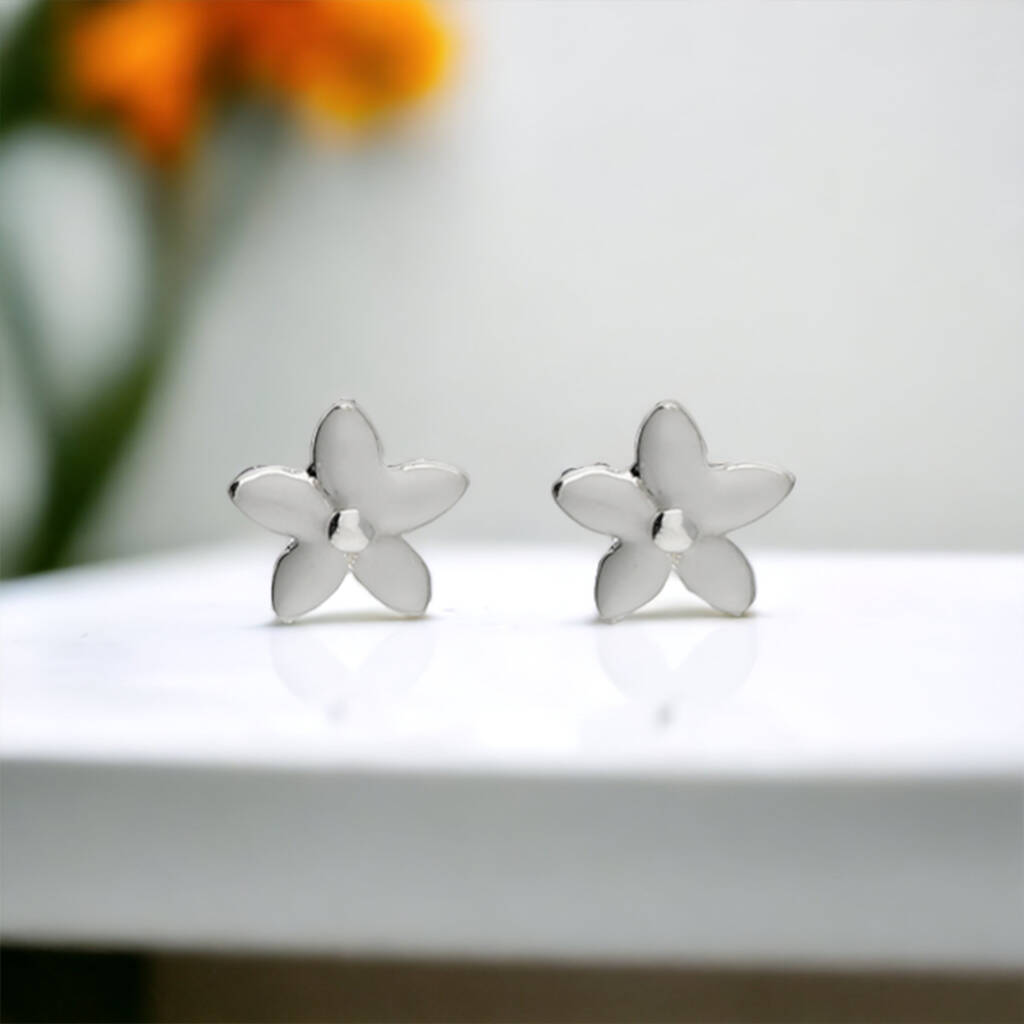 Forget-Me-Not Studs in Silver – Botanica Jewellery