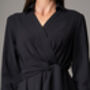 Luciana Black Crepe Classic Midi Shirt Dress, thumbnail 4 of 4