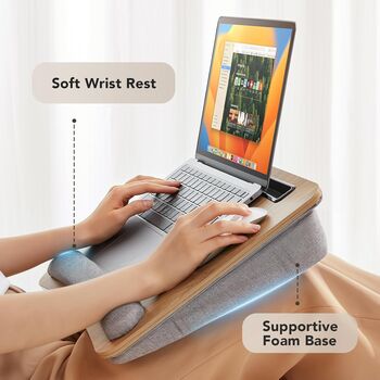 Portable Laptop Tray Lap Desk With Pillow Cushion, 3 of 12