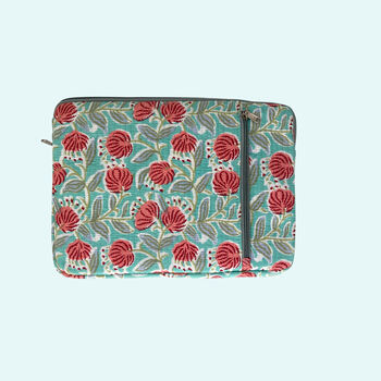 Laptop Or iPad Case | Various Prints Available In Cotton Block Print Quilted Fabrics, 8 of 12