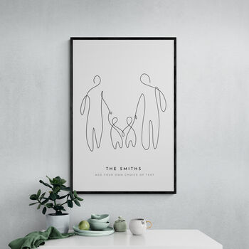 Personalised Family Holding Hands Print, 3 of 6