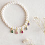 Pearl Bracelet With Family Birthstone Teardrops, thumbnail 7 of 10