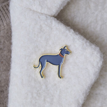 Lurcher Christmas Dog Pin, 2 of 4