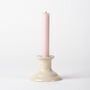 Handcrafted Ceramic Creamy White Taper Candle Stick, thumbnail 1 of 3