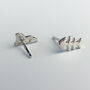 Sterling Silver Cat And Fish Bone Stud Earrings, thumbnail 4 of 6