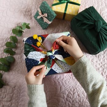 Reusable Traditional Patchwork Fabric Gift Wrap, 2 of 5