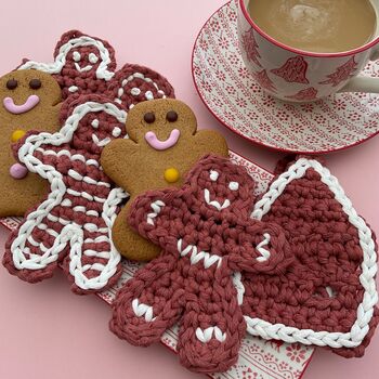 Gingerbread Biscuit Christmas Crochet Kit, 3 of 8