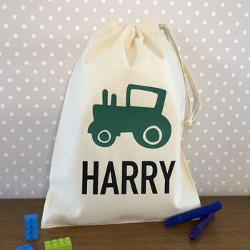 Personalised Tractor Drawstring Children's Storage Bag, 3 of 5