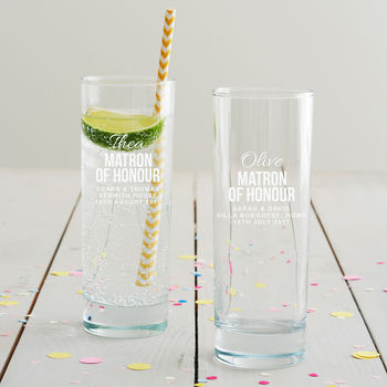 Personalised Matron Of Honour Wedding Glass, 5 of 8
