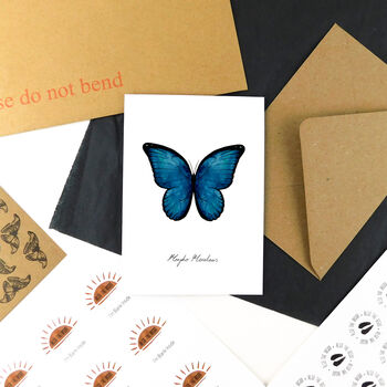 Blue Morpho Butterfly A6 Greetings Cards, 4 of 7