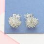 Dandelion Silver Flower Drop Earrings, thumbnail 2 of 10