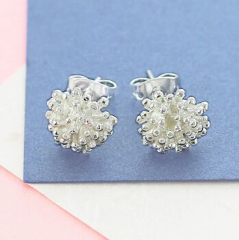 Dandelion Silver Flower Drop Earrings, 2 of 10