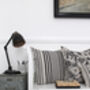 Stanley Stripe Soot Square Linen Cushion, thumbnail 3 of 5
