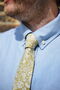 Mens Lime Yellow And White Floral Slim Style Tie, thumbnail 1 of 11