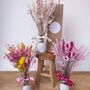 Pink Dried Flowers With Vase Christmas Gift For Friend, thumbnail 1 of 7