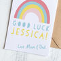 Personalised Good Luck Card With Rainbow, thumbnail 2 of 2