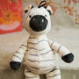 Baby Zebra Rattle Soft Toy, thumbnail 1 of 6