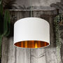 White Cotton Lampshades With Copper Or Gold Lining, thumbnail 4 of 12