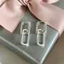Interlinking Square Hoop Earrings, Sterling Silver, thumbnail 1 of 2