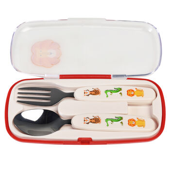 Colourful Creatures Children's Cutlery Set With Case, 4 of 5