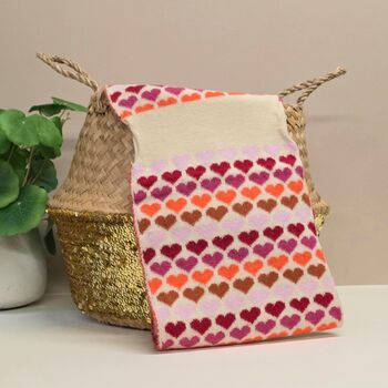 Pull Through Hearts Scarf In Pink, 3 of 3