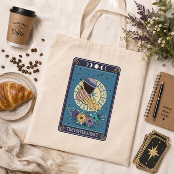 Coffee Addict Tarot Style Tote Bag Gift, 4 of 6