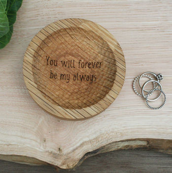 Personalised Carved Oak Engraved Jewellery Dish, 2 of 5