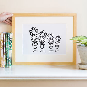 Personalised Family Flower Print, 2 of 8