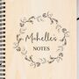 Personalised A5 Wooden Floral Wreath Name Notebook, thumbnail 2 of 2