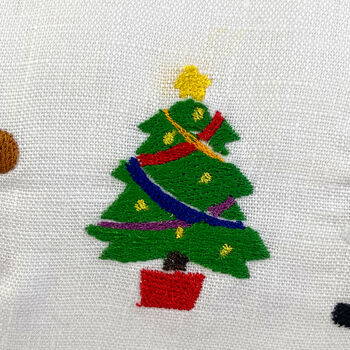 Christmas Themed Oblong Embroidered Cushion, 4 of 5